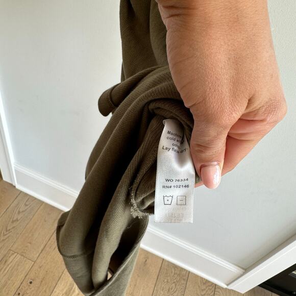 Michael Stars Wren Ruched Side Bodycon Ribbed Dress Topiary Green M - Picture 8 of 10